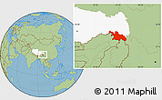 Savanna Style Location Map of Zayu, highlighted parent region