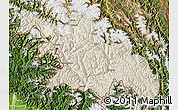 Shaded Relief Map of Zayu, satellite outside
