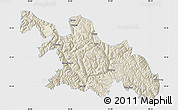 Shaded Relief Map of Zayu, single color outside