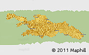 Savanna Style Panoramic Map of Zayu, single color outside