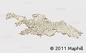 Shaded Relief Panoramic Map of Zayu, cropped outside
