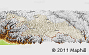 Shaded Relief Panoramic Map of Zayu, physical outside