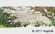 Shaded Relief Panoramic Map of Zayu, satellite outside