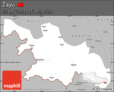 Gray Simple Map of Zayu