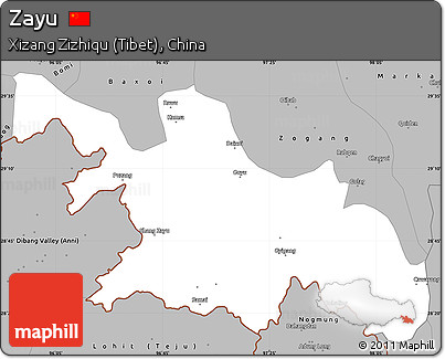Gray Simple Map of Zayu