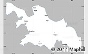 Gray Simple Map of Zayu, single color outside