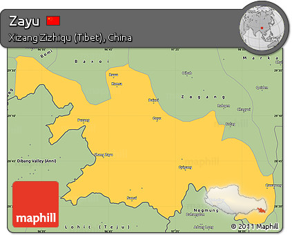 Savanna Style Simple Map of Zayu