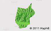 Political 3D Map of Zhanang, cropped outside