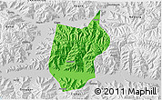 Political 3D Map of Zhanang, physical outside