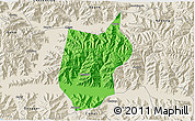 Political 3D Map of Zhanang, shaded relief outside