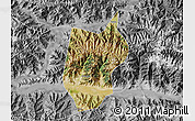 Satellite Map of Zhanang, desaturated