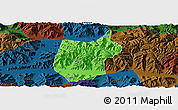 Political Panoramic Map of Zhanang, darken