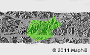 Political Panoramic Map of Zhanang, desaturated