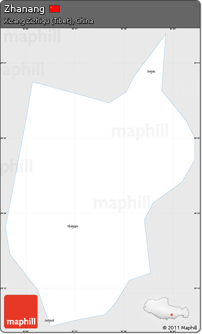 Silver Style Simple Map of Zhanang, single color outside
