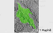 Political 3D Map of Zogang, desaturated