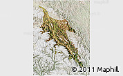 Satellite 3D Map of Zogang, lighten