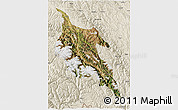 Satellite 3D Map of Zogang, shaded relief outside