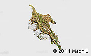 Satellite 3D Map of Zogang, single color outside