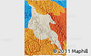 Shaded Relief 3D Map of Zogang, political outside