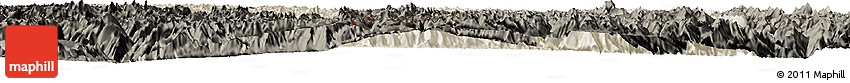 Shaded Relief Horizon Map of Zogang, darken