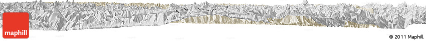 Shaded Relief Horizon Map of Zogang, desaturated