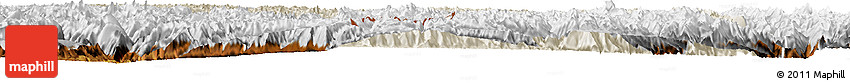 Shaded Relief Horizon Map of Zogang, physical outside