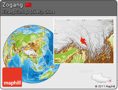 Physical Location Map of Zogang