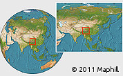 Satellite Location Map of Zogang, within the entire country