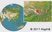 Satellite Location Map of Zogang