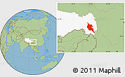 Savanna Style Location Map of Zogang, highlighted parent region