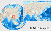 Shaded Relief Location Map of Zogang, highlighted parent region, within the entire country