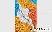 Physical Map of Zogang, political outside