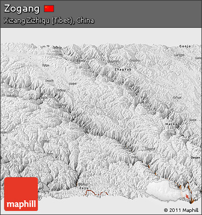 Physical Panoramic Map of Zogang