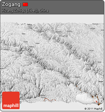 Physical Panoramic Map of Zogang