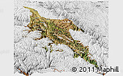 Satellite Panoramic Map of Zogang, physical outside