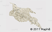Shaded Relief Panoramic Map of Zogang, cropped outside