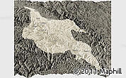 Shaded Relief Panoramic Map of Zogang, darken