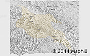 Shaded Relief Panoramic Map of Zogang, desaturated