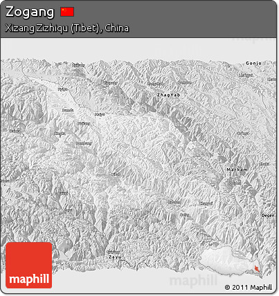 Silver Style Panoramic Map of Zogang