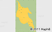 Savanna Style Simple Map of Zogang, single color outside