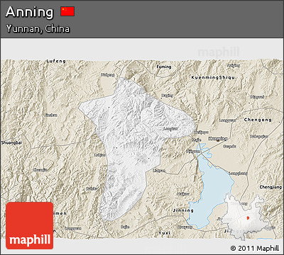 Classic Style 3D Map of Anning