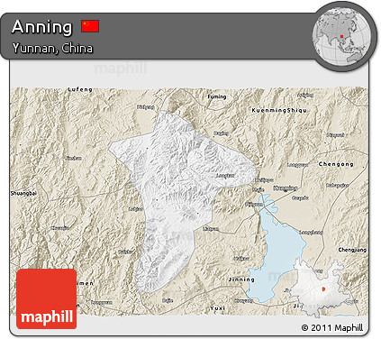 Classic Style 3D Map of Anning