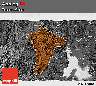 Physical 3D Map of Anning, desaturated