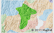 Political 3D Map of Anning, lighten
