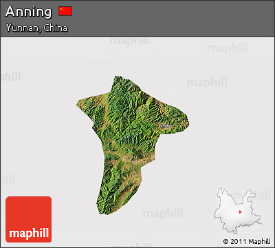 Satellite 3D Map of Anning, cropped outside