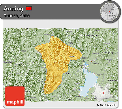 Savanna Style 3D Map of Anning
