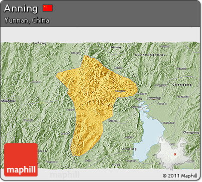 Savanna Style 3D Map of Anning