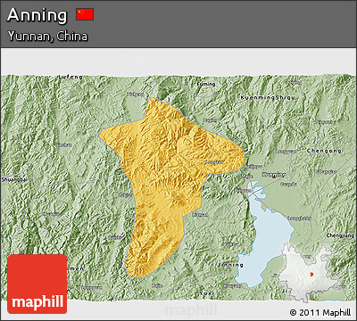 Savanna Style 3D Map of Anning