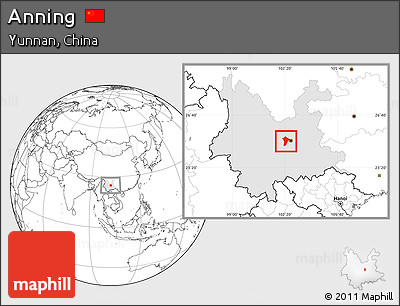 Blank Location Map of Anning, highlighted parent region
