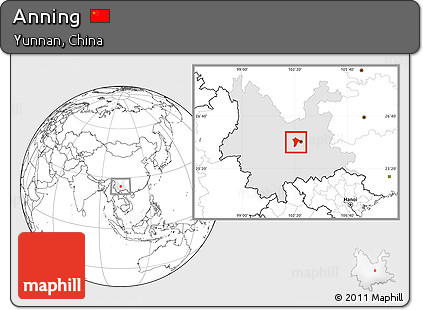 Blank Location Map of Anning, highlighted parent region